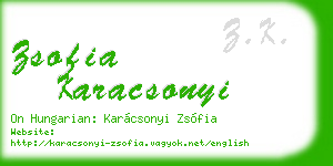 zsofia karacsonyi business card